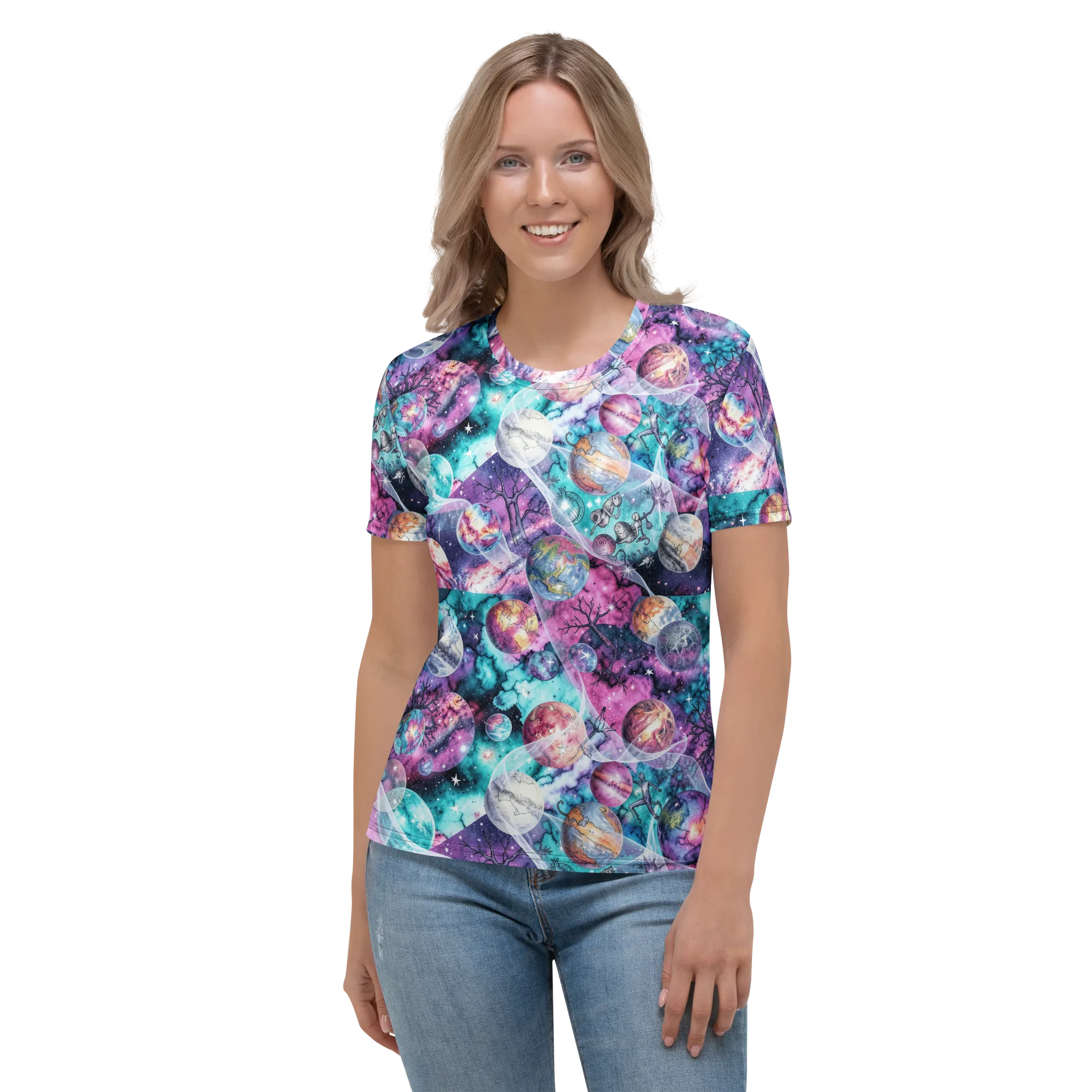 Celestial Menagerie on Women's Crew Neck T-Shirt — Front