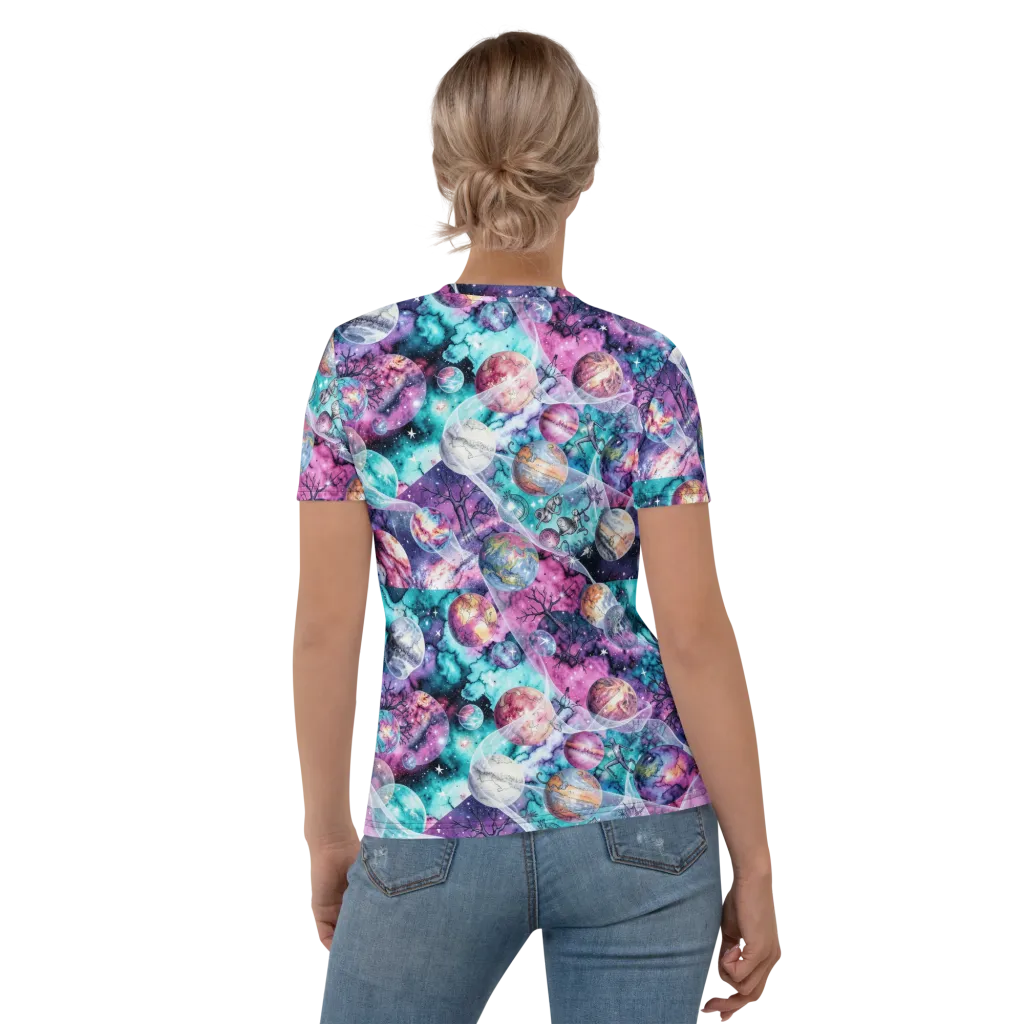 Celestial Menagerie on Women's Crew Neck T-Shirt — Back