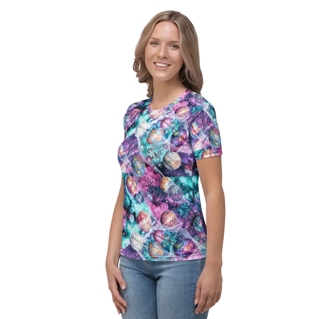 Celestial Menagerie on Women's Crew Neck T-Shirt — Left