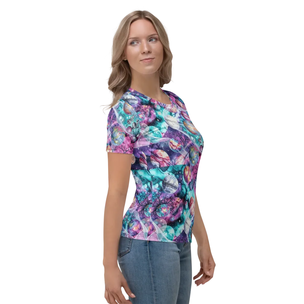 Celestial Menagerie on Women's Crew Neck T-Shirt — Right