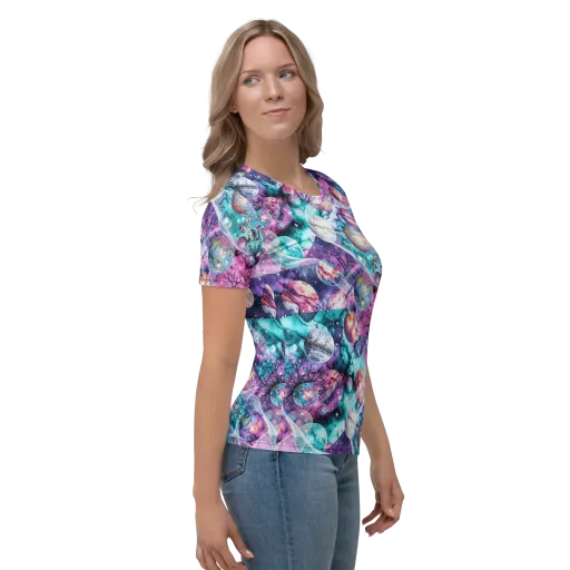 Celestial Menagerie on a Women's Crew Neck T-Shirt