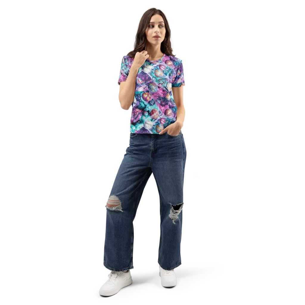 Celestial Menagerie on Women's Crew Neck T-Shirt — Front
