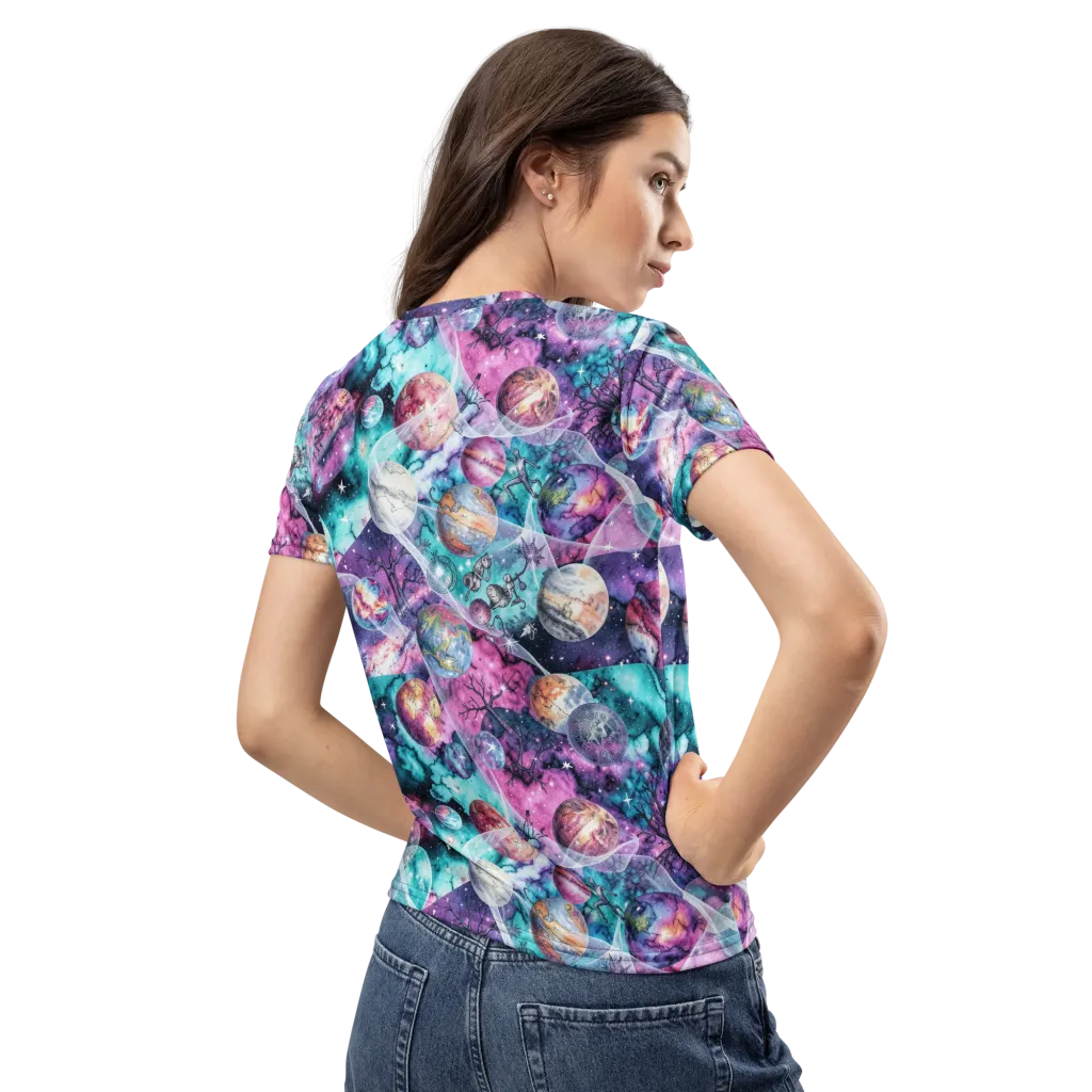 Celestial Menagerie on Women's Crew Neck T-Shirt — Back