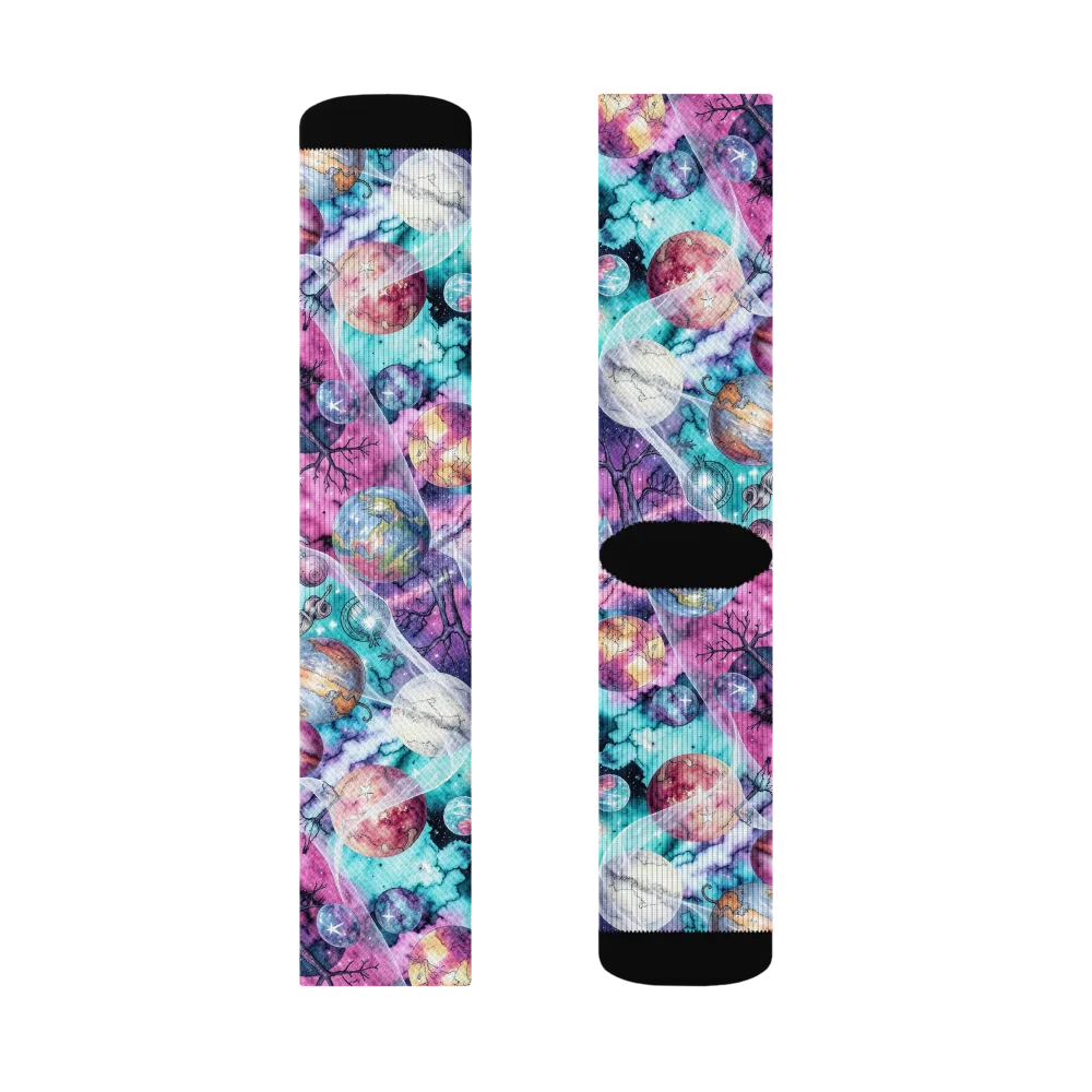Celestial Menagerie on Socks — Right Sock