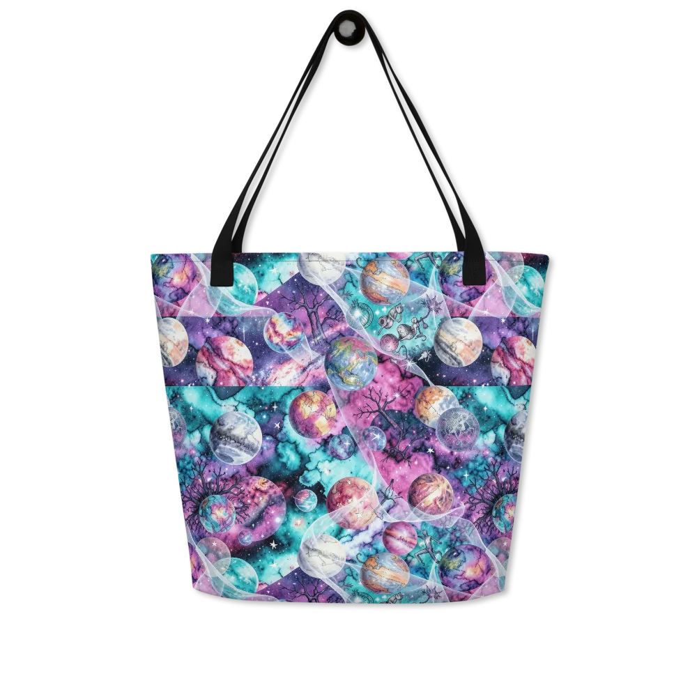Celestial Menagerie on Large Tote Bag W/ Pocket — Front