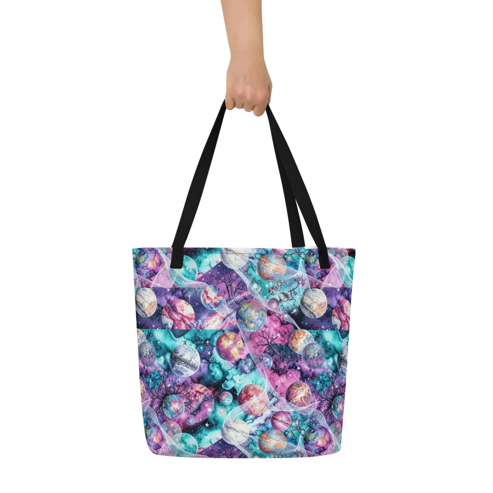 Celestial Menagerie on Large Tote Bag W/ Pocket — Front