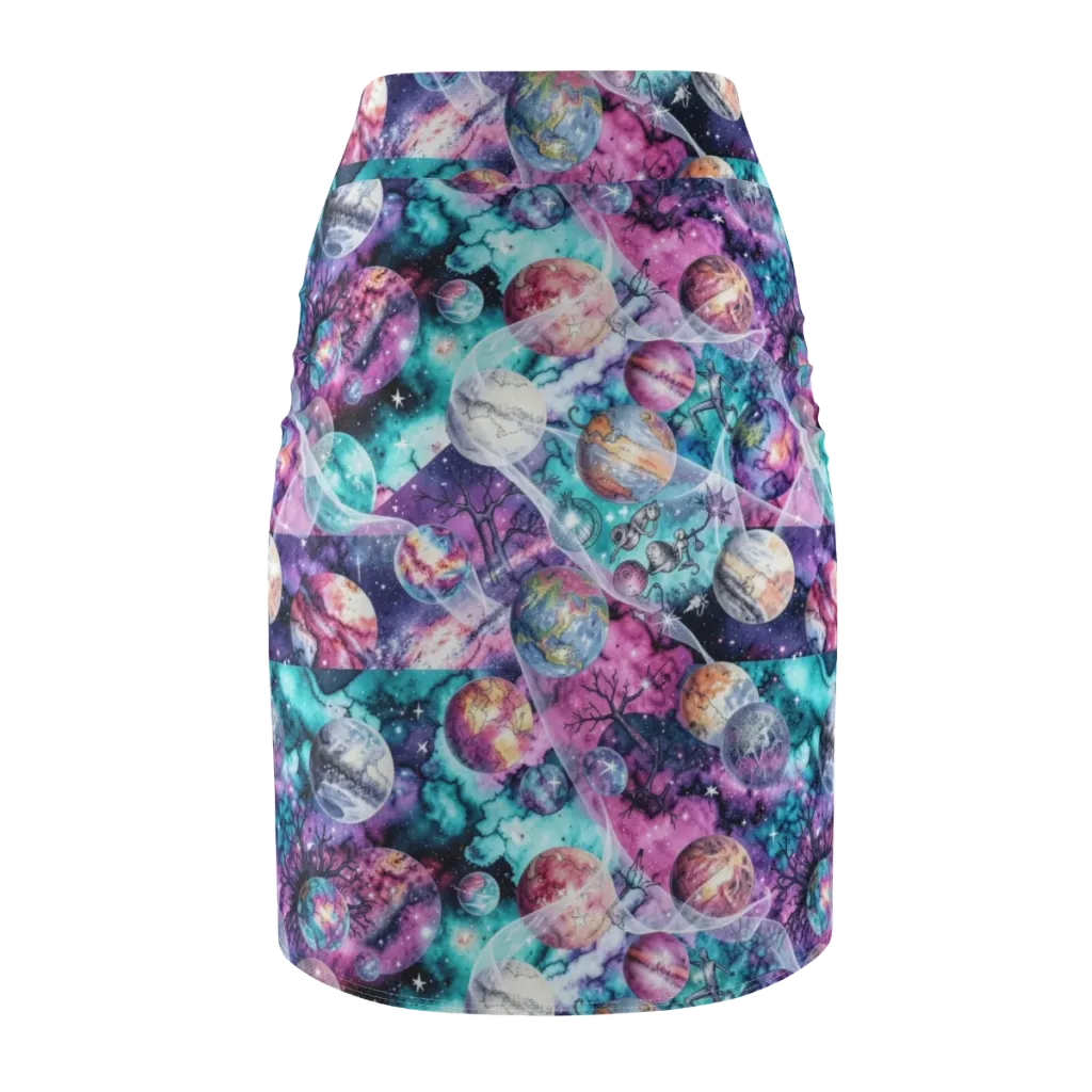 Celestial Menagerie on Pencil Skirt — Back