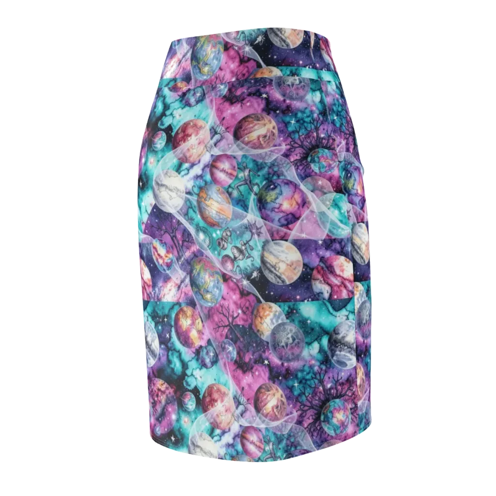 Celestial Menagerie on Pencil Skirt — Back Side