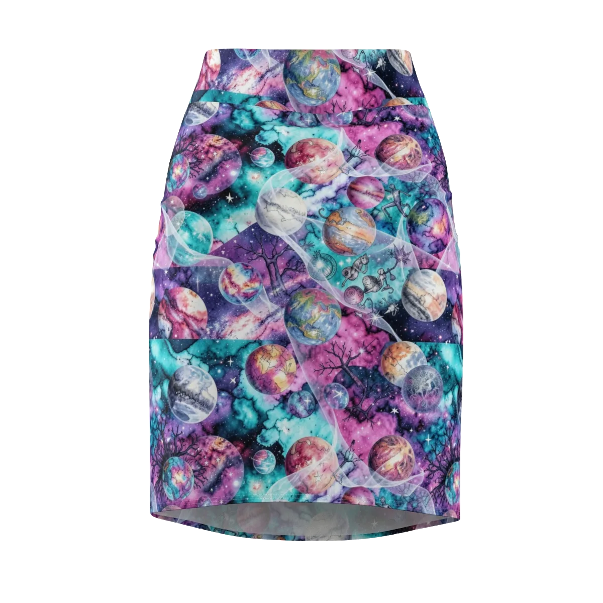 Celestial Menagerie on Pencil Skirt — Front
