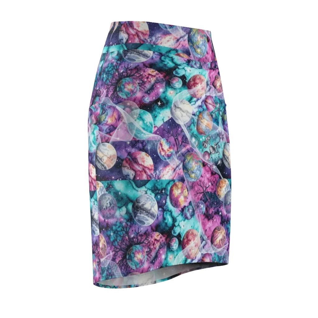 Celestial Menagerie on Pencil Skirt — Front Side