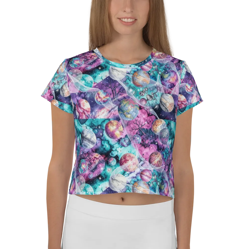 Celestial Menagerie on Crop Tee — Front