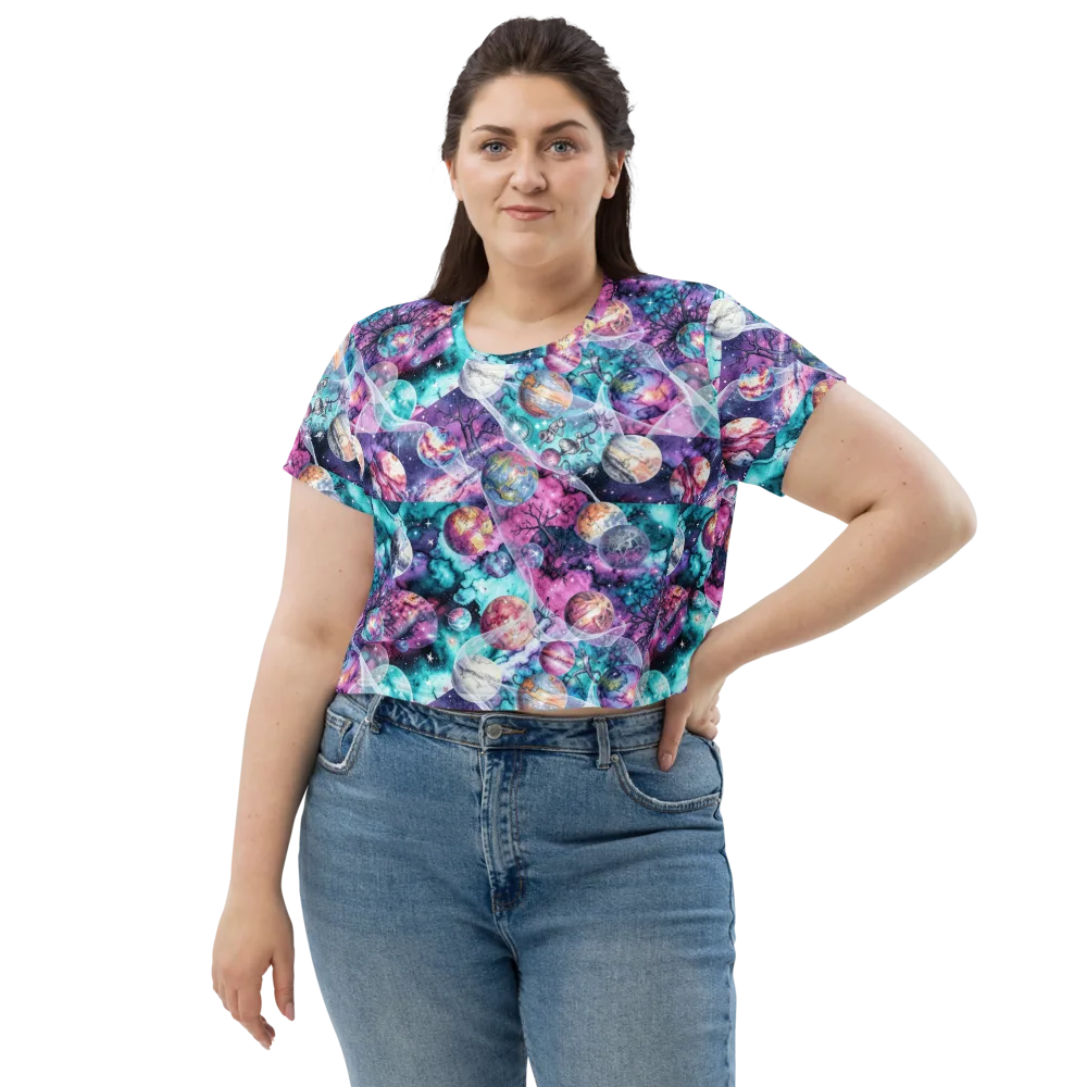 Celestial Menagerie on Crop Tee — Front