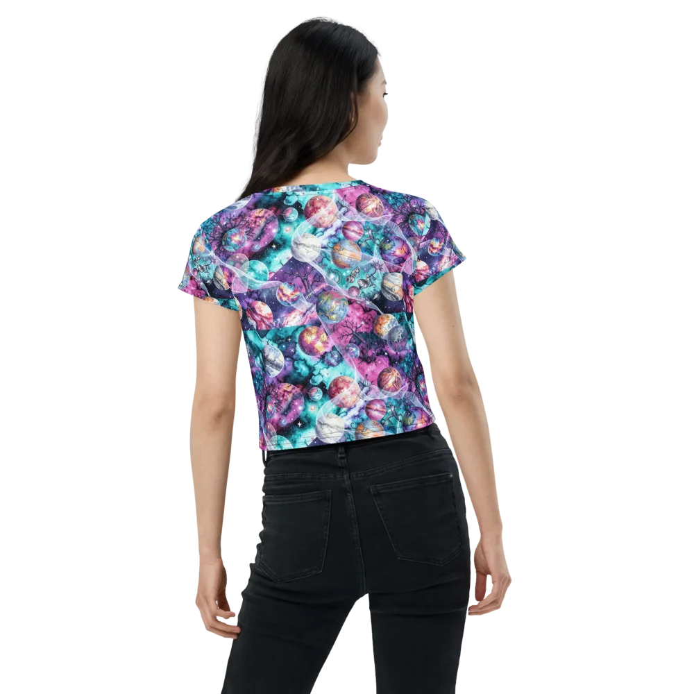 Celestial Menagerie on Crop Tee — Back