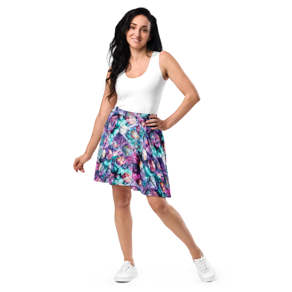 Celestial Menagerie on Skater Skirt — Front