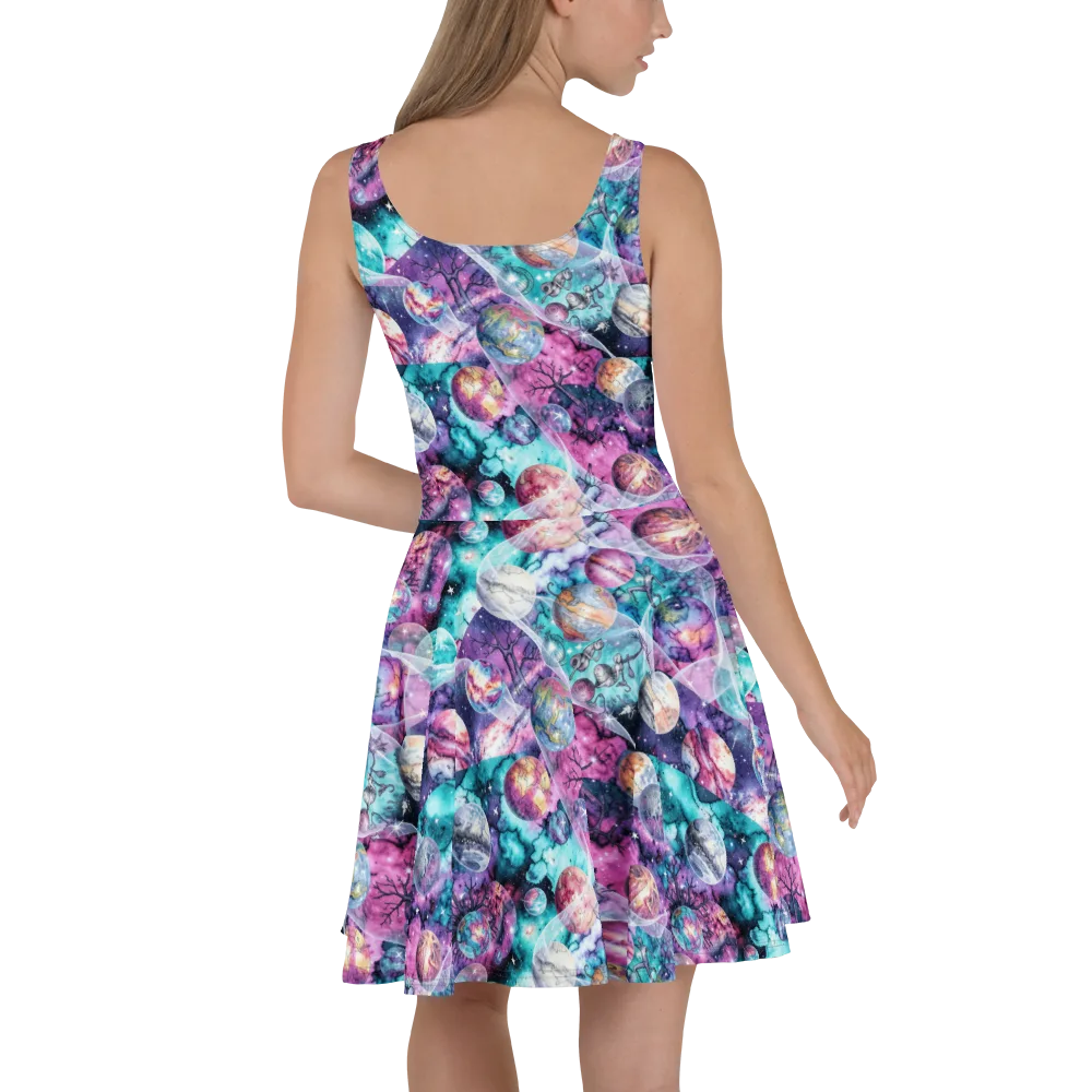 Celestial Menagerie on Skater Dress — Back