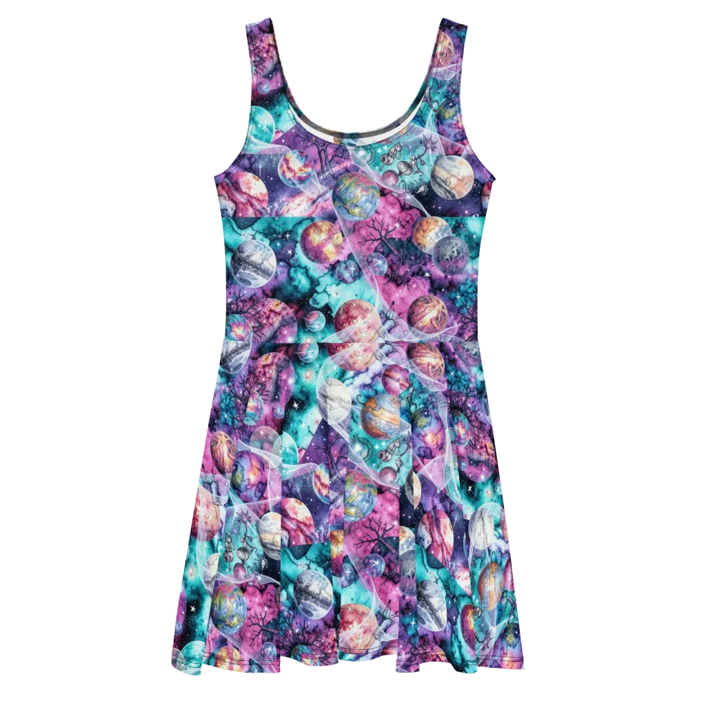 Celestial Menagerie on Skater Dress — Front