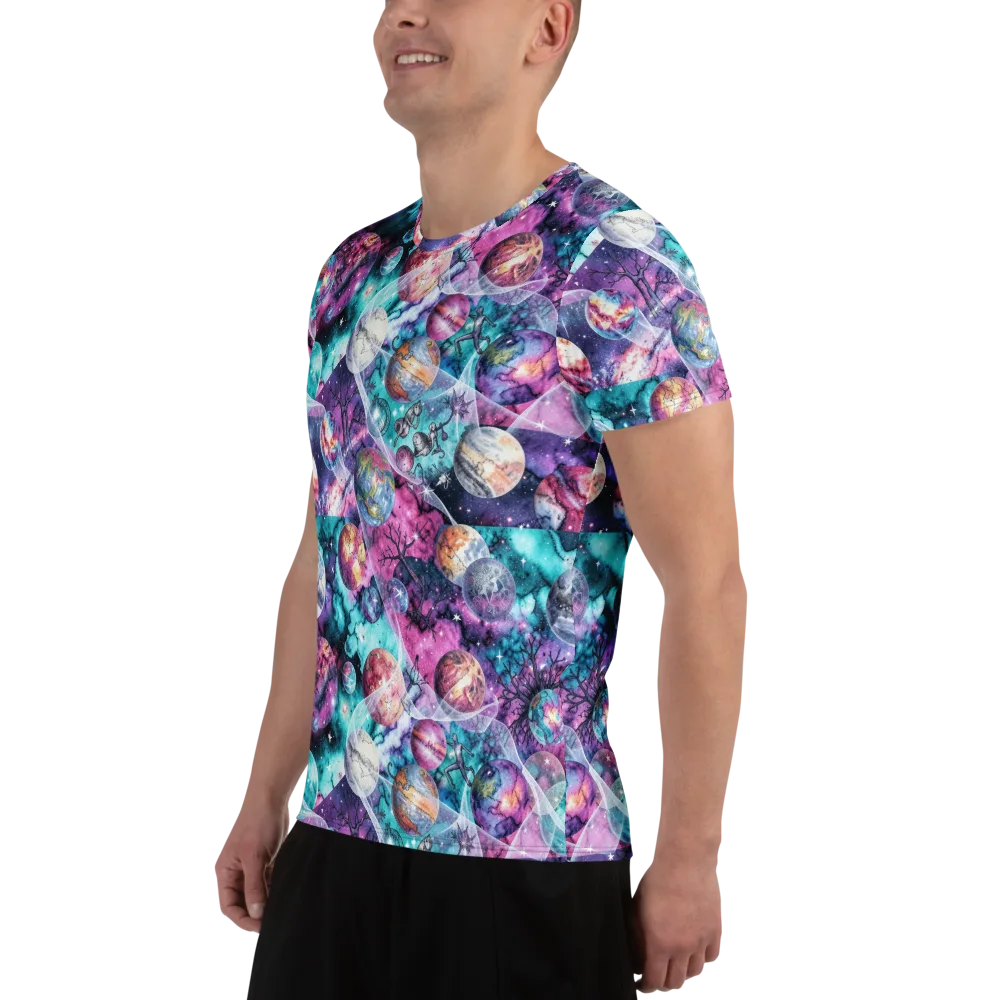 Celestial Menagerie on Men's Athletic T-Shirt — Left