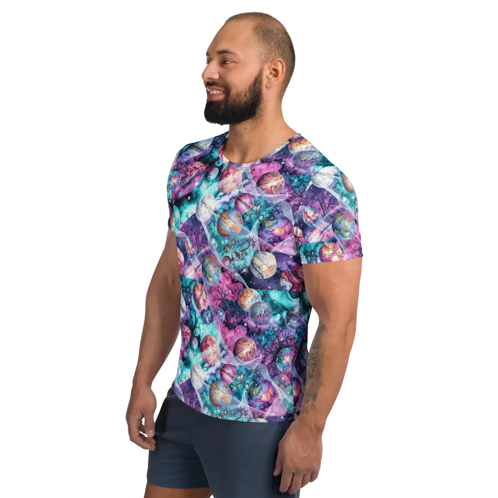 Celestial Menagerie on Men's Athletic T-Shirt — Left