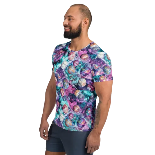 Celestial Menagerie on a Men's Athletic T-Shirt