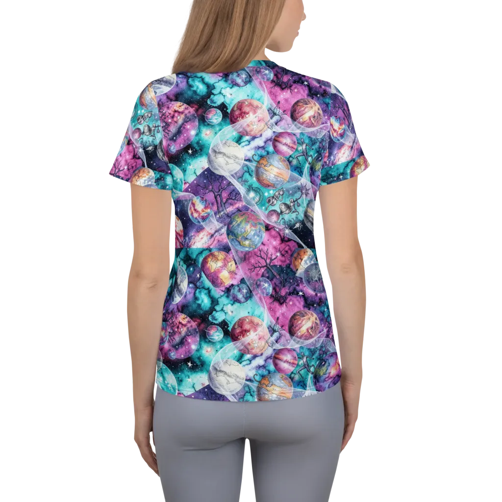 Celestial Menagerie on Women's Athletic T-Shirt — Back