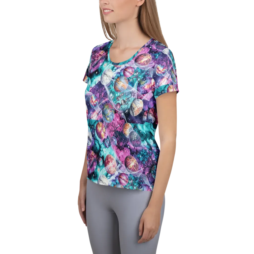 Celestial Menagerie on Women's Athletic T-Shirt — Left