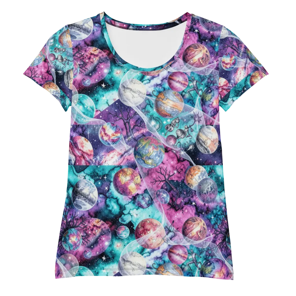 Celestial Menagerie on Women's Athletic T-Shirt — Front