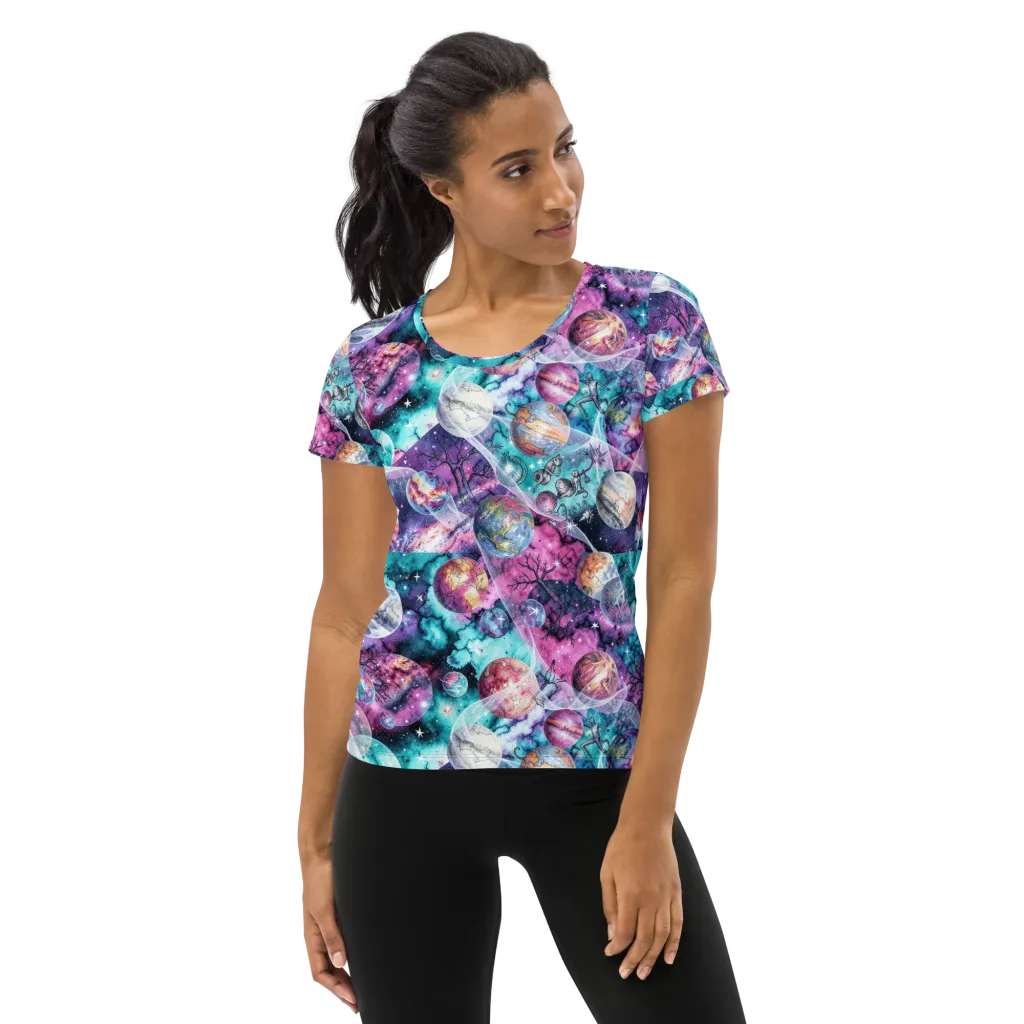 Celestial Menagerie on Women's Athletic T-Shirt — Front