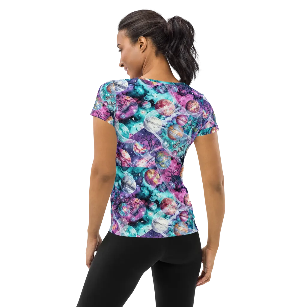 Celestial Menagerie on Women's Athletic T-Shirt — Back