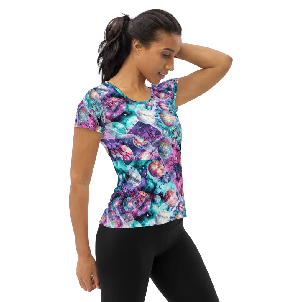 Celestial Menagerie on Women's Athletic T-Shirt — Right