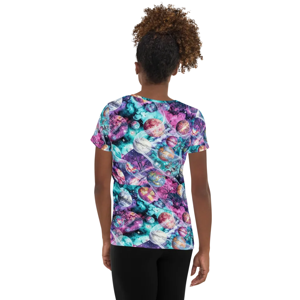 Celestial Menagerie on Women's Athletic T-Shirt — Back
