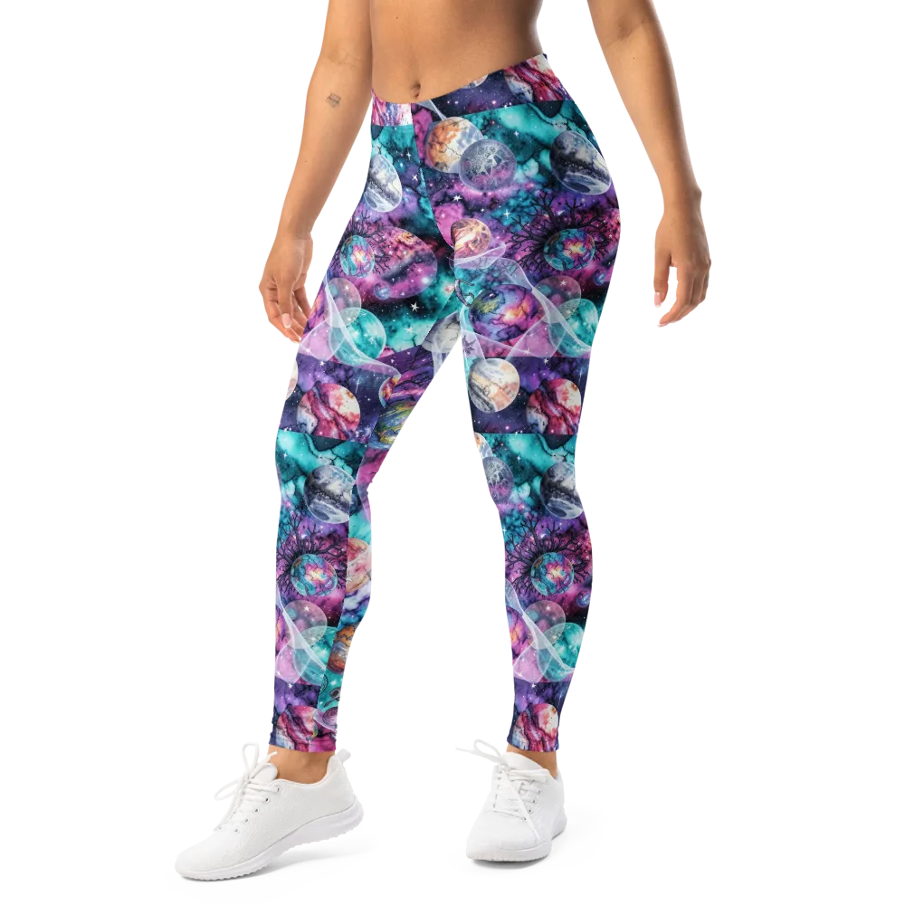 Celestial Menagerie on Leggings — Left Front