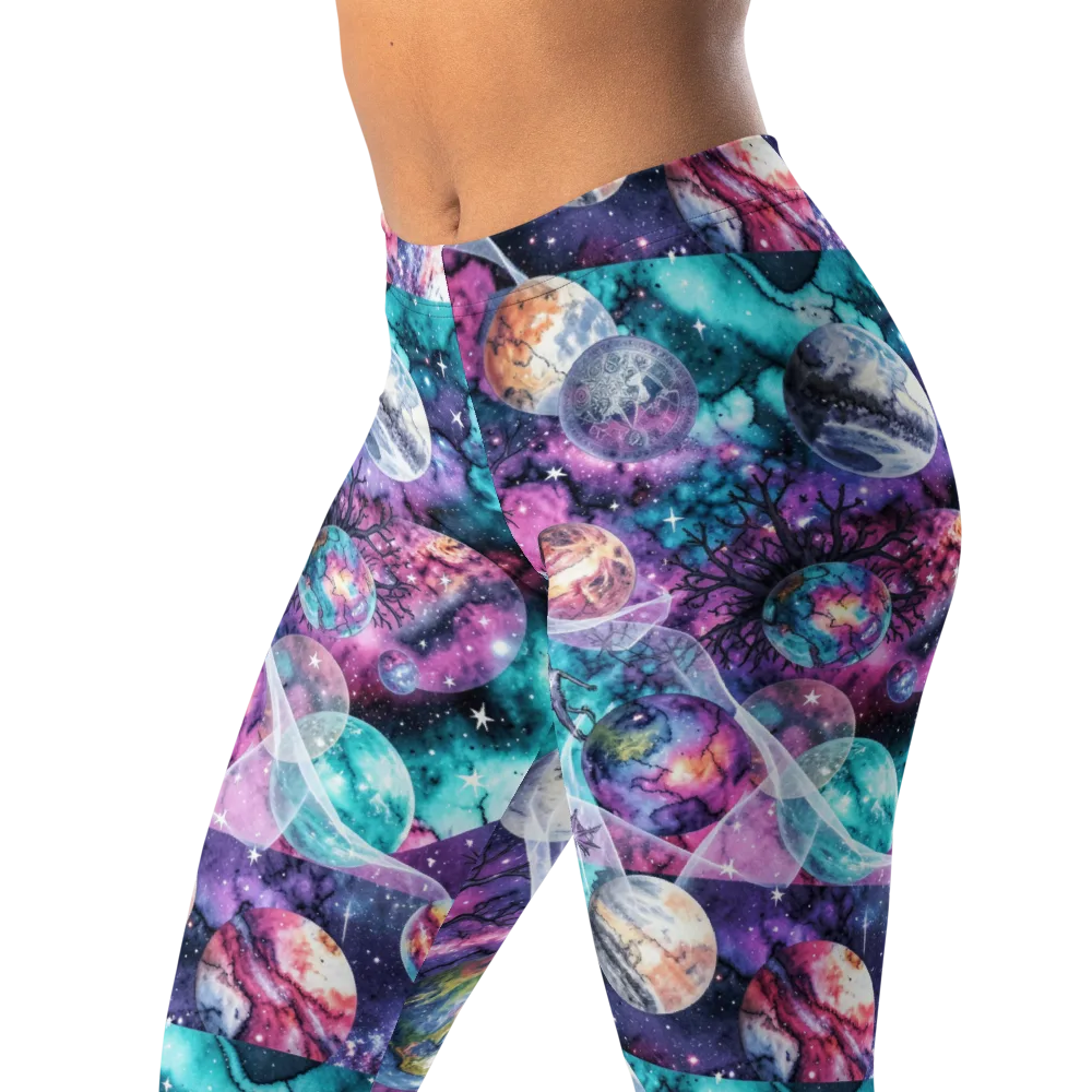 Celestial Menagerie on Leggings — Left Front