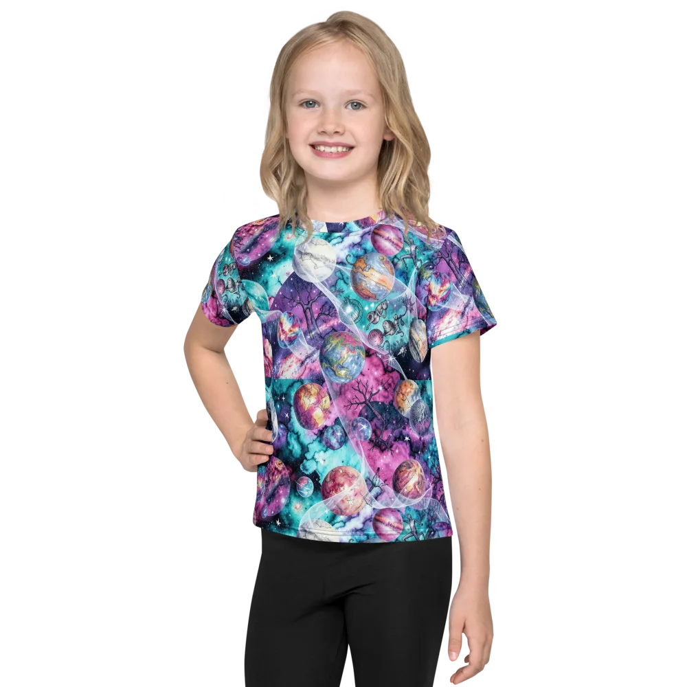 Celestial Menagerie on Kids Crew Neck T-Shirt — Front