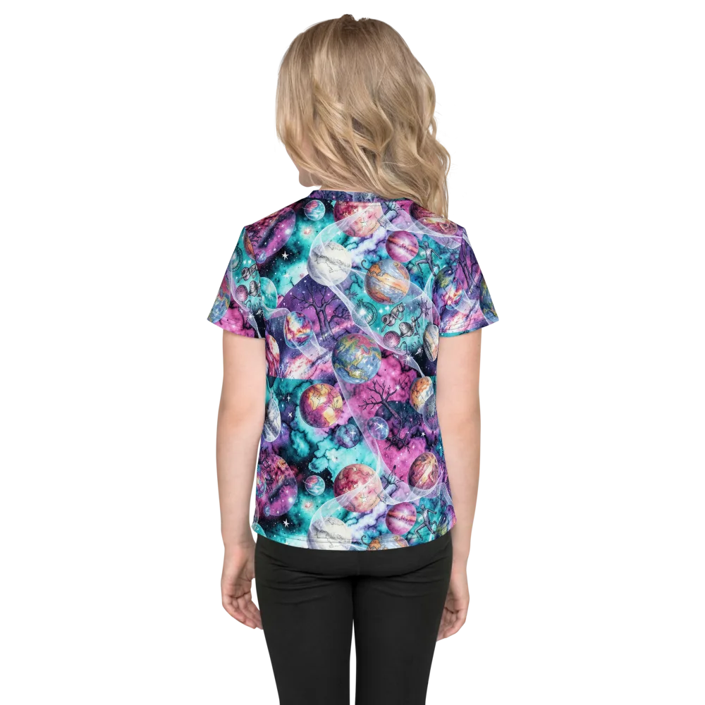 Celestial Menagerie on Kids Crew Neck T-Shirt — Back
