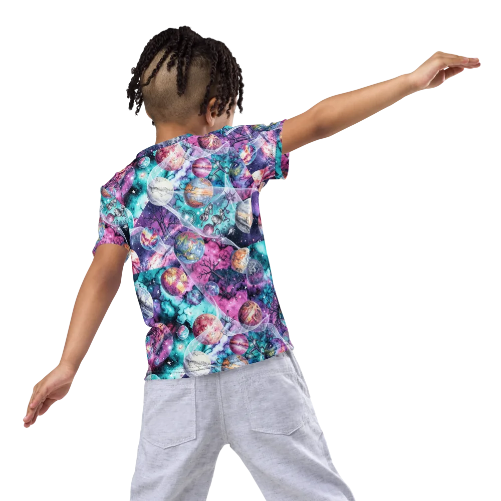 Celestial Menagerie on Kids Crew Neck T-Shirt — Back