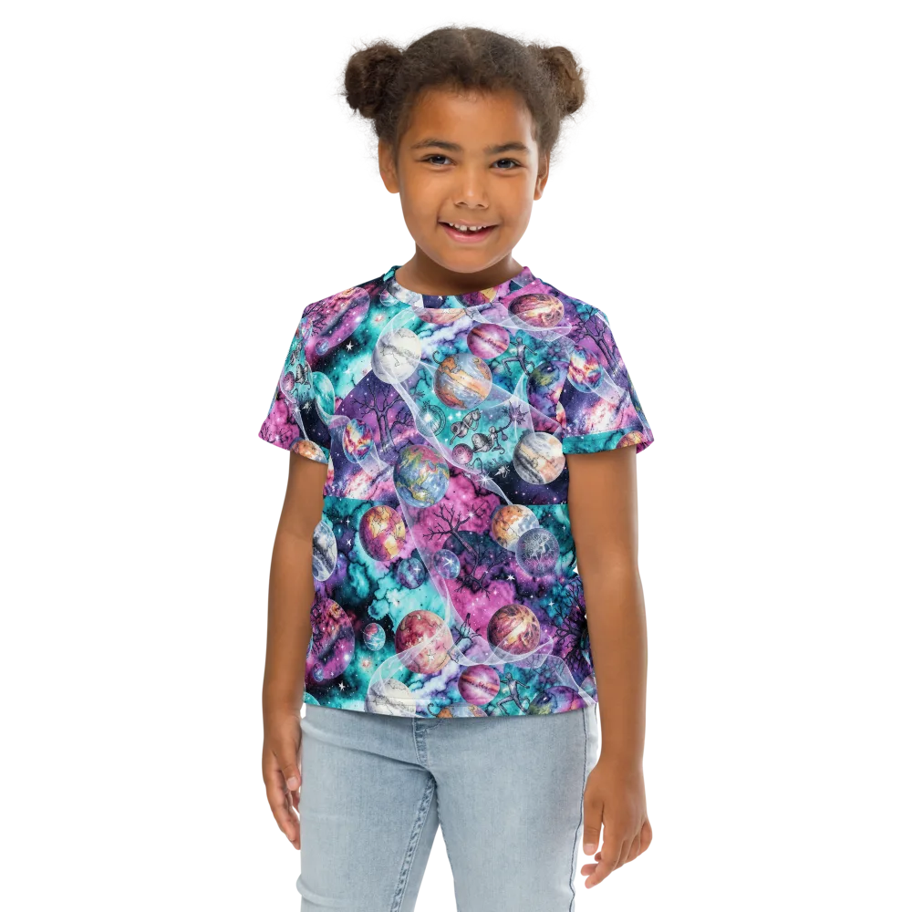 Celestial Menagerie on Kids Crew Neck T-Shirt — Front