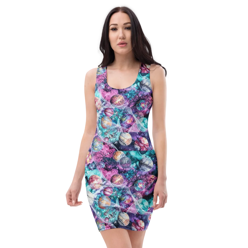 Celestial Menagerie on Bodycon Dress — Front