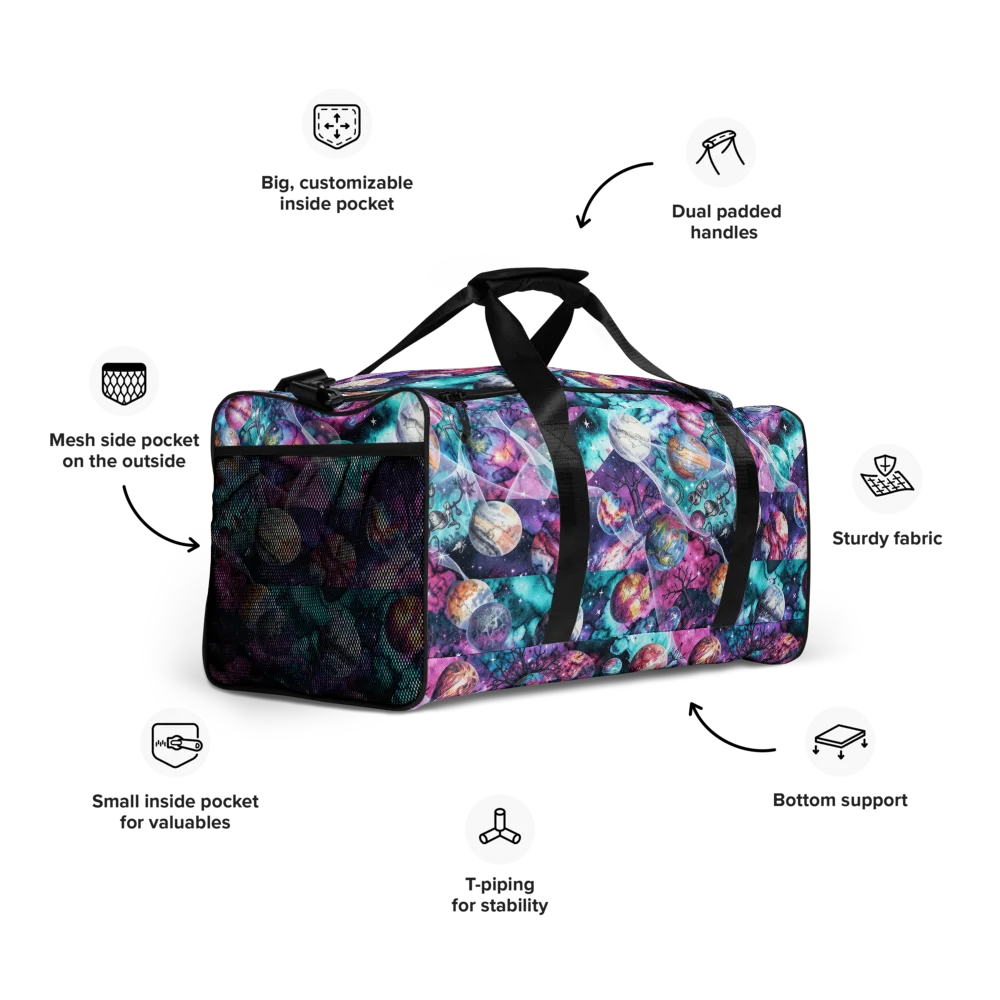 Celestial Menagerie on Duffle Bag — Right Front