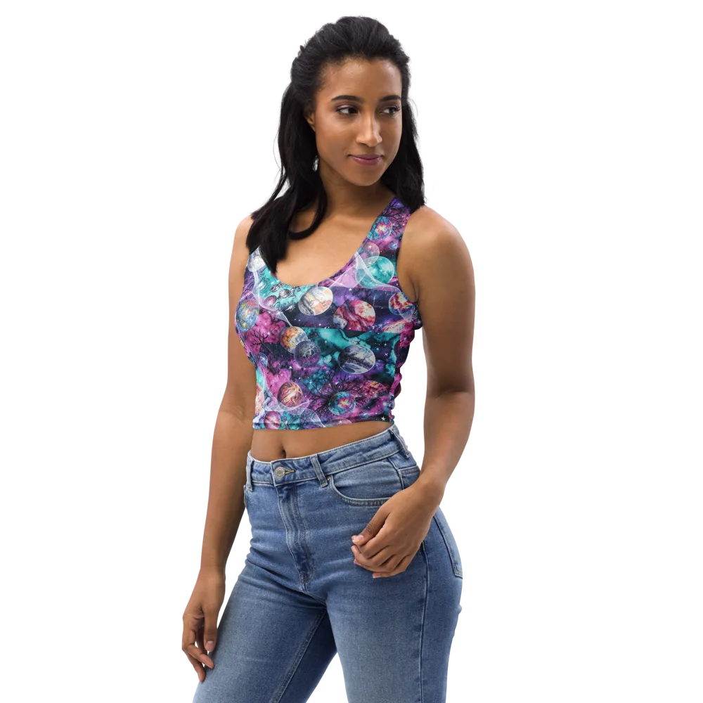 Celestial Menagerie on Crop Top — Left Front
