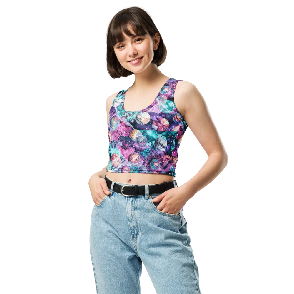 Celestial Menagerie on Crop Top — Front