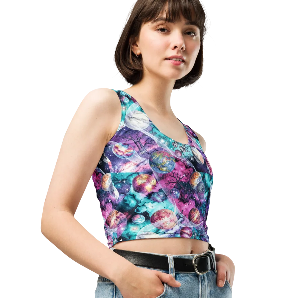 Celestial Menagerie on Crop Top — Right Front
