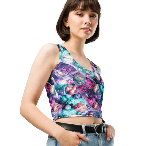 Celestial Menagerie on a Crop Top
