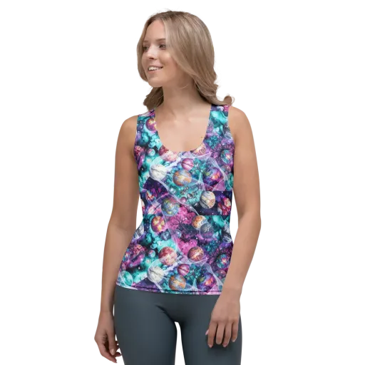 Celestial Menagerie on a Women's Tank Top