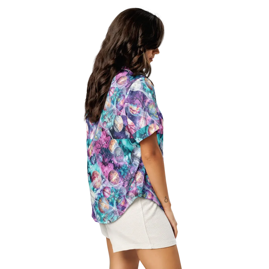 Celestial Menagerie on Women's Short Sleeve Pajama Top — Right Back