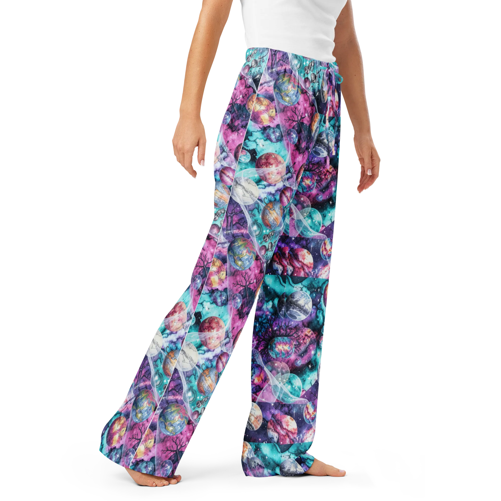 Celestial Menagerie on Women's Pajama Pants — Right Front