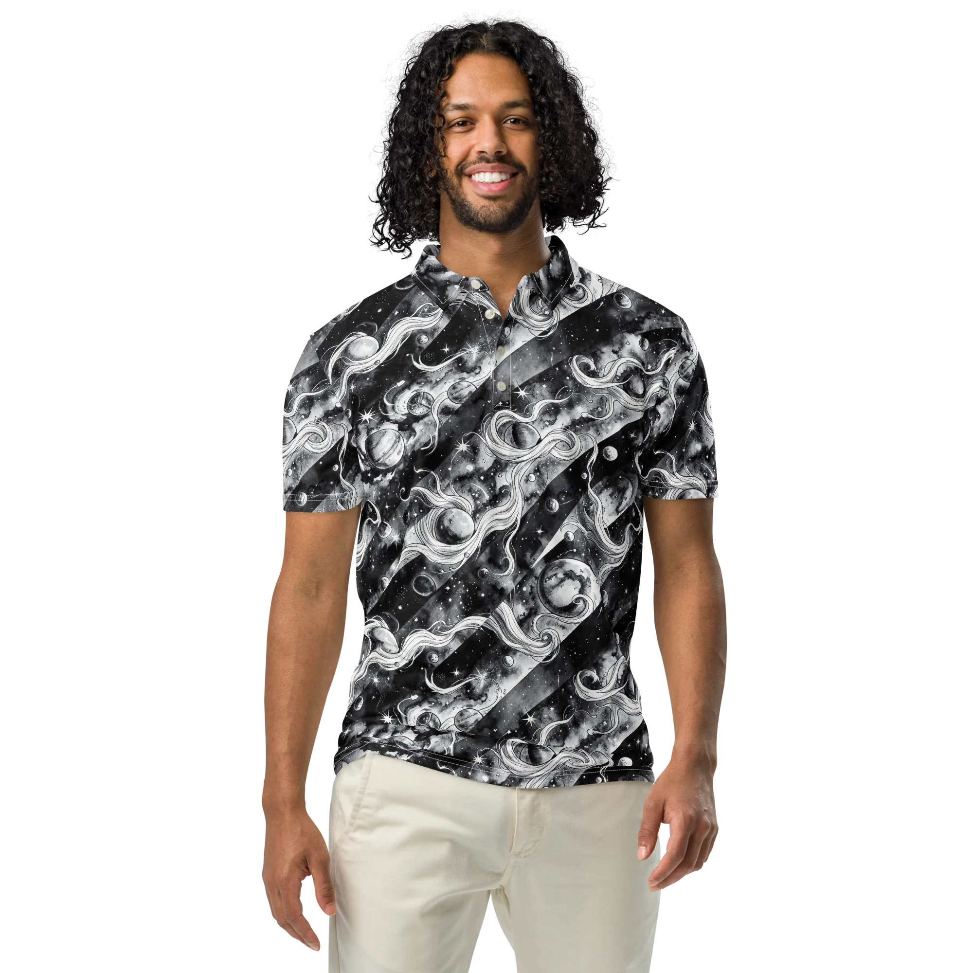 Starlit Sash on Men's Slim Fit Polo Shirt — Front