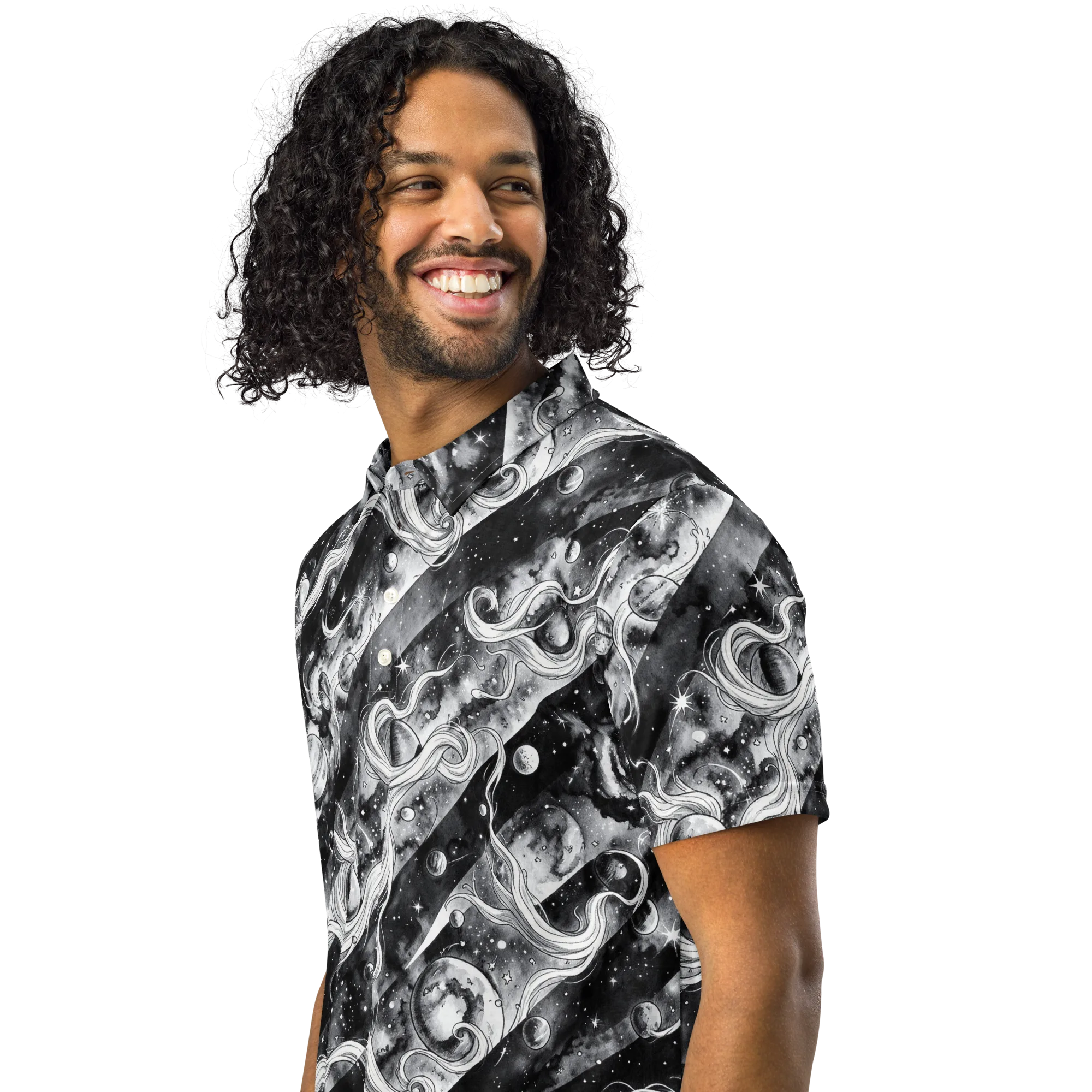 Starlit Sash on Men's Slim Fit Polo Shirt — Left Front