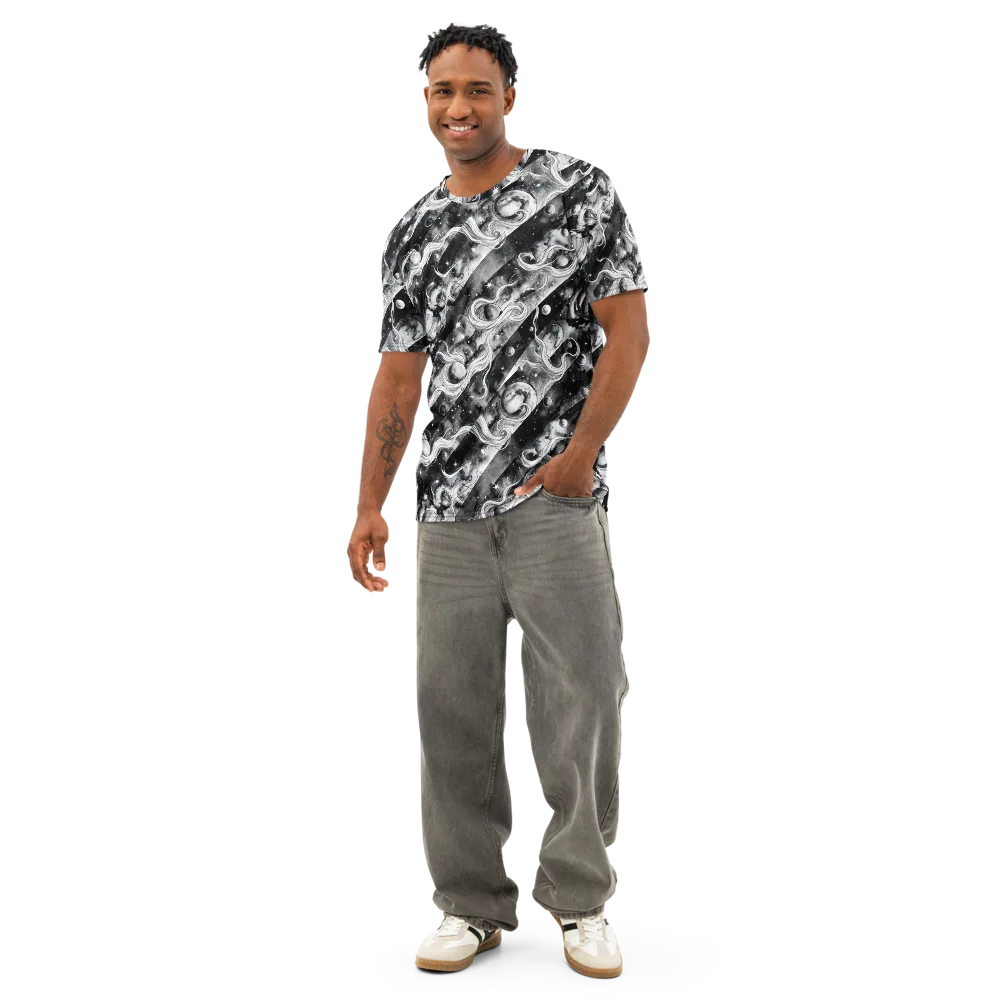 Starlit Sash on Men's Cotton Crew Neck T-Shirt — Front