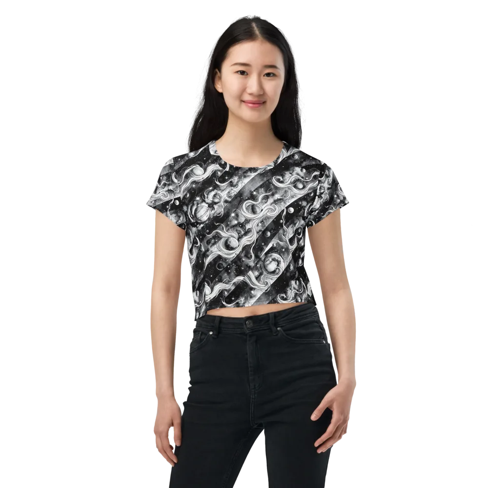 Starlit Sash on Crop Tee — Front