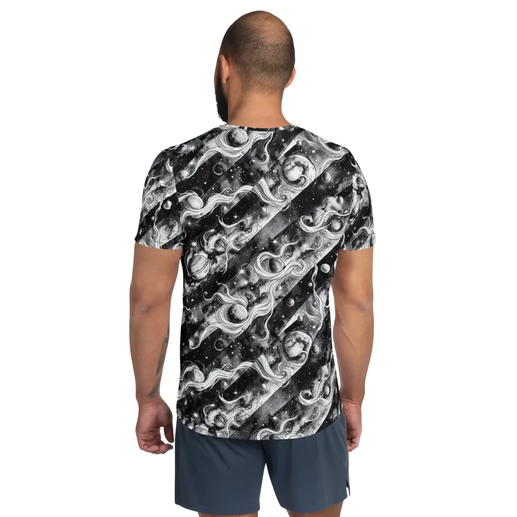 Starlit Sash on Men's Athletic T-Shirt — Back